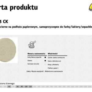Krążek ścierny 225 PS33CK gr. 80 / 50szt. szpachla