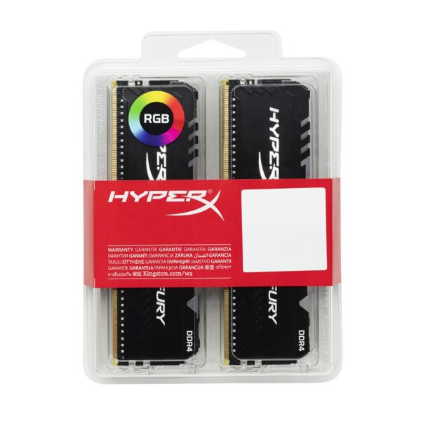 Zestaw pamięci Kingston HyperX FURY RGB HX434C16FB3AK4/64 (DDR4; 4 x 16 GB; 3466 MHz; CL16)