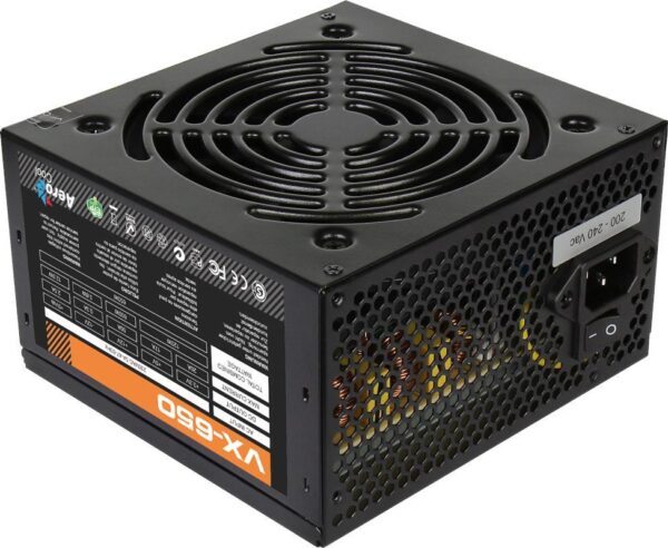 AEROCOOL VX-650, ZASILACZ ATX 650W, 12CM WENTYLATOR, AKTYWNE PFC