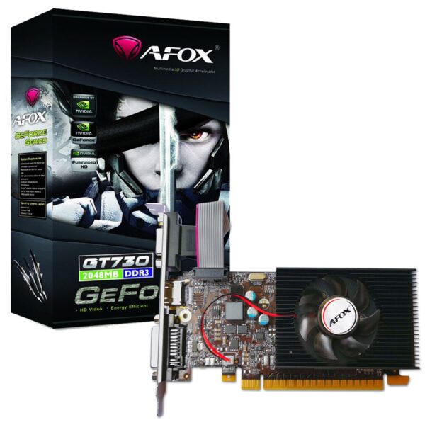 AFOX GEFORCE GT730 1GB DDR3 64BIT DVI HDMI VGA LP FAN V1 AF730-1024D3L7-V1