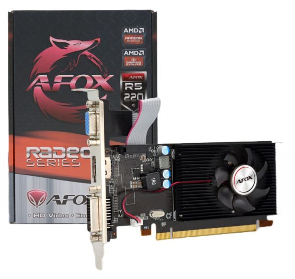 AFOX RADEON R5 220 2GB DDR3 DVI HDMI VGA LP FAN V2 AFR5220-2048D3L5-V2