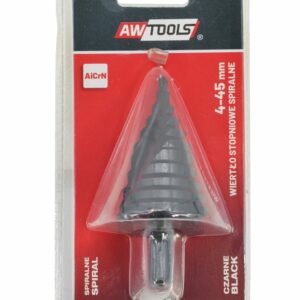 AW WIERTŁO STOPNIOWE SPIRALNE/ 4-45mm/ AICrN/ CZARNE
