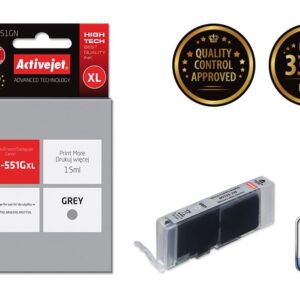 Activejet ACC-551GN Tusz (zamiennik Canon CLI-551G; Supreme; 15 ml; szary)