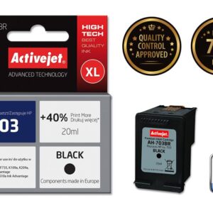 Activejet AH-703BR Tusz (zamiennik HP 703 CD887AE; Premium; 20 ml; czarny)