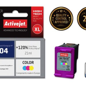 Activejet AH-704CR Tusz (zamiennik HP 704 CN693AE; Premium; 21 ml; kolor)
