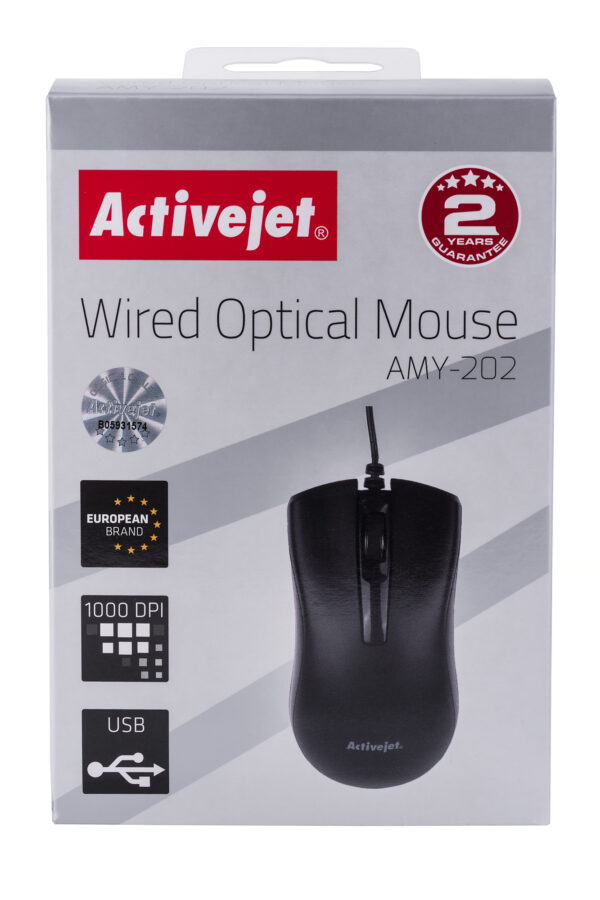 Activejet mysz przewodowa USB AMY-202