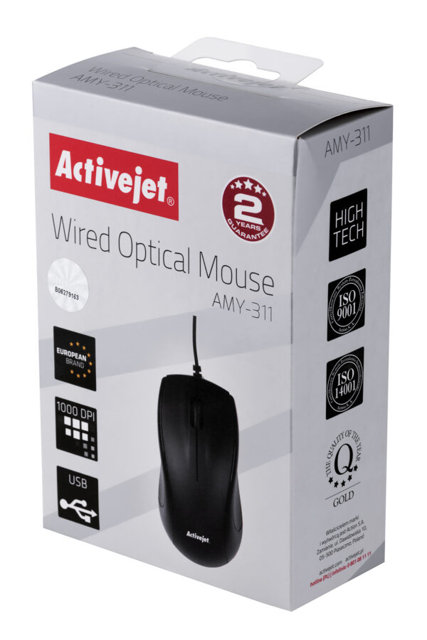 Activejet mysz przewodowa USB AMY-311