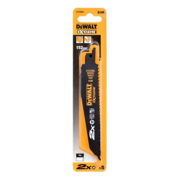 DeWALT DT2300L-QZ wyrzynarka, piła wyrzynarkowa oraz ostrze do piły tarczowej Brzeszczot do piły poprzecznej 5 szt.