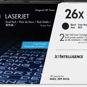 HP 26X – zestaw 2 czarnych, oryginalnych wkładów z tonerem XL