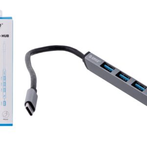 Hub USB-C Orico AH-13-GY-BP 4xUSB-A 3.1 Gen1, 5Gbps, alu