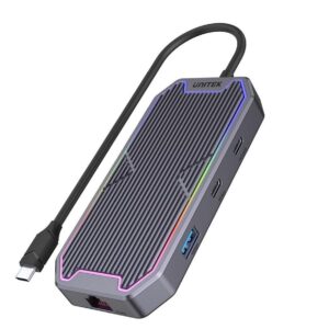 Hub USB-C Unitek D1029A, HDMI 2.0, RJ45, 3,5mm miniJack, PD 100W, 10Gbps