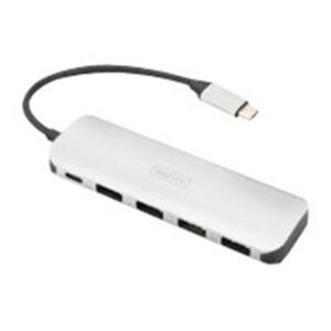 Hub USB DIGITUS 4-portowy USB 3.0 SuperSpeed z Typ C PD 3.0 aluminium