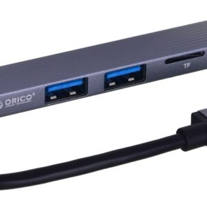 Hub USB Orico AH-A12F-GY-BP 3*USB-A, czytnik microSD 5 Gbps