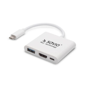 Hub USB SAVIO AK-48 USB Typ C – HDMI, USB 3.0, PD