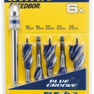 IRWIN WIERTŁO DO DREWNA KPL.5szt. BLUE GROOVE 6X 16, 18, 20, 22, 25 mm ... ...