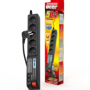 Listwa przeciwprzepięciowa Acar 504W 5,0m czarna