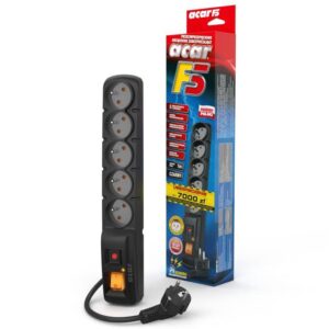 Listwa przeciwprzepięciowa Acar F5 1m czarna