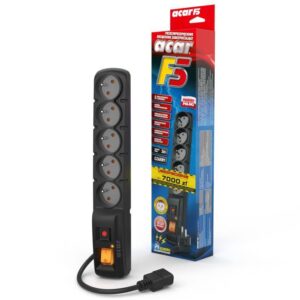 Listwa przeciwprzepięciowa Acar F5 IEC 3,0m czarna