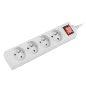 Listwa przedłużacz Lanberg 1,5m biała 4x 230V PL, z wyłącznikiem, kabel wykonany z pełnej miedzi