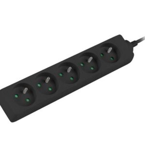 Listwa przedłużacz Lanberg 3m czarna 5x 230V PL, kabel wykonany z pełnej miedzi