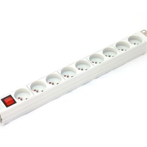 Listwa zasilająca DIGITUS 19'' 9 gniazd 2P+Z, kabel dł. 2m +wtyk C14, wyłącznik