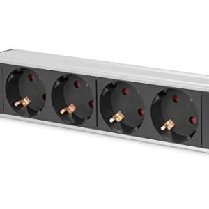 Listwa zasilająca DIGITUS do szaf 10" RACK 4xSchuko, 2m 1xSchuko, 16A, aluminiowa