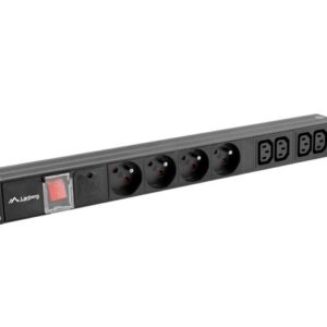 Listwa zasilająca Lanberg do RACK 1U 10A PDU 4x PL + 4x IEC C13 2m czarna