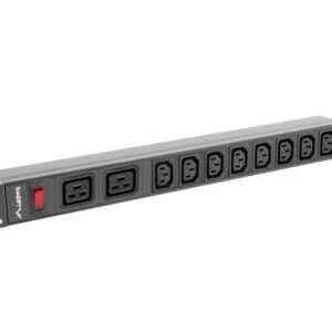 Listwa zasilająca Lanberg do RACK 1U 16A PDU 19" 2x C19, 8x IEC C13 2m czarna C20