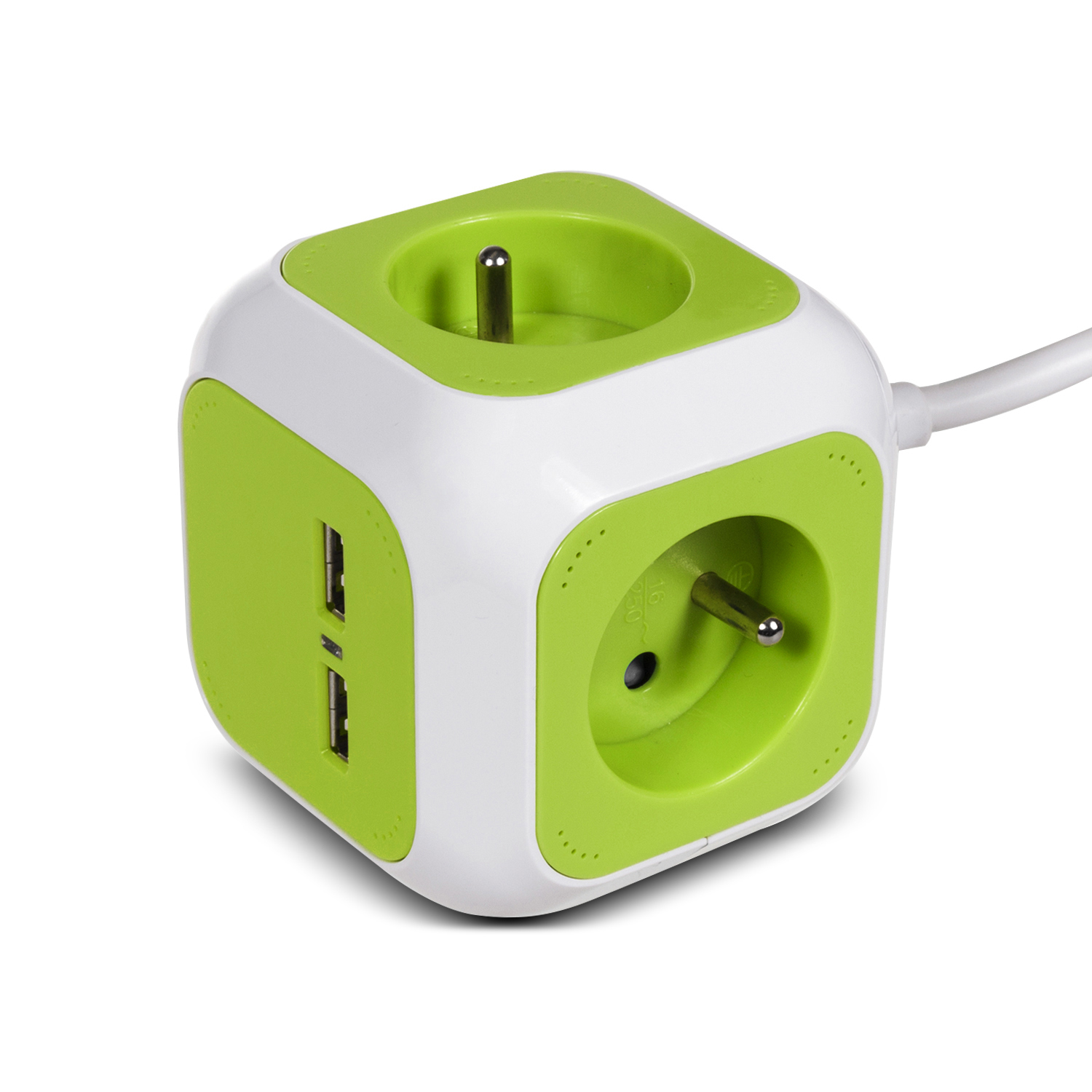 Listwa zasilająca przedłużacz GreenBlue GB118 MagicCube poczwórne gniazdo prądowe, 2 wejścia USB 1,4m