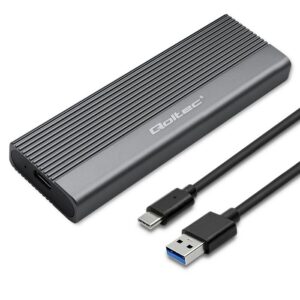 Obudowa/kieszeń Qoltec na dysk SSD M.2 | SATA | NGFF | USB-C | | Super speed 6Gb/s | 2TB | Szary