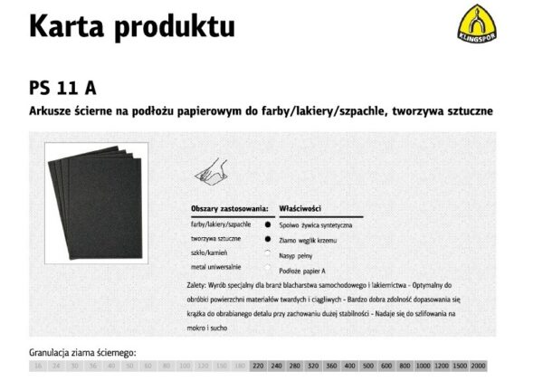 Papier ścierny wodny P1000 PS11A, 50 sztuk