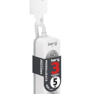Przedłużacz KERG M02385 3-gniazdowy 5m 3×1,0mm2 H05VV-F 10A/250V biały