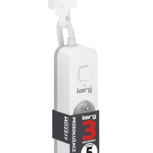 Przedłużacz KERG z wyłącznikiem M02377 3-gniazdowy 5m 3×1,0mm2 H05VV-F 10A/250V biały
