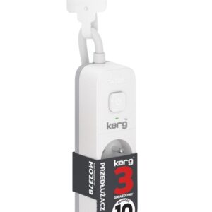 Przedłużacz KERG z wyłącznikiem M02378 3-gniazdowy 10m 3×1,0mm2 H05VV-F 10A/250V biały