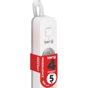 Przedłużacz KERG z wyłącznikiem M02397 4-gniazdowy 5m 3×1,5mm2 H05VV-F 16A/250V biały
