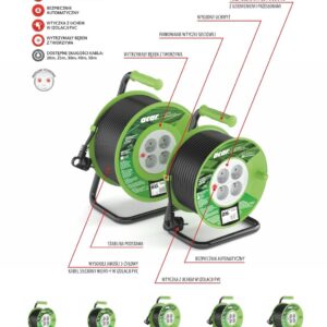 Przedłużacz bębnowy Acar M02048 25m czarny