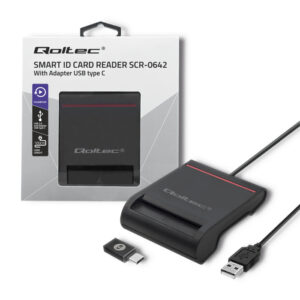 QOLTEC INTELIGENTNY CZYTNIK KART CHIPOWYCH ID USB 2.0 | PLUG&PLAY