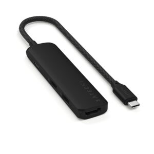 Satechi 4w1 USB-C Slim Multiport Adapter 4K - aluminiowy adapter do urządzeń mobilnych USB-C (USB-C, 4K HDMI, 2x USB-A) (black)