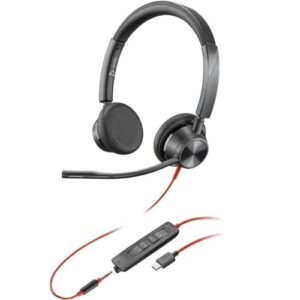 Słuchawki z mikrofonem Poly Blackwire 3325 Stereo USB-C Headset + 3,5mm jack + adapter USB-C/A