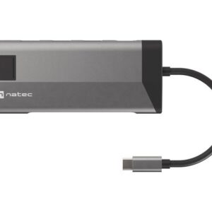 Stacja dokująca HUB USB Natec Fowler Plus Multiport USB-C PD, 3x USB 3.0, HDMI 4K, RJ45, USB-C, SD, Micro SD
