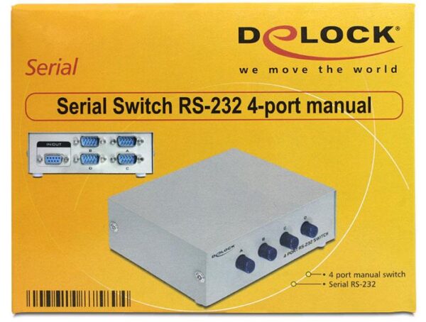 Switch RS-232 Delock 4x RS-232 szary