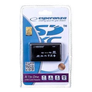 Uniwersalny czytnik Kart Pamięci Esperanza EA119 USB 2.0