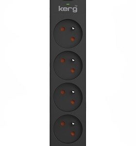 Urządzenie zasilające zabezpieczające KERG z wyłącznikiem 4 gniazda USB-A czarne 1,5m 16A H05VV-F 3x1,5mm2