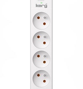 Urządzenie zasilające zabezpieczające KERG z wyłącznikiem 4 gniazda USB-C USB-A biało-szare 1,5m 16A H05VV-F 3x1,5mm2