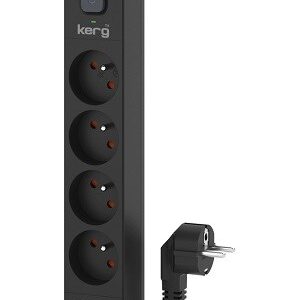 Urządzenie zasilające zabezpieczające KERG z wyłącznikiem 4 gniazda USB-C USB-A czarne 5m 16A H05VV-F 3x1,5mm2