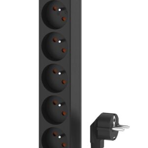 Urządzenie zasilające zabezpieczające KERG z wyłącznikiem 6 gniazd czarne 5m 16A H05VV-F 3x1,5mm2