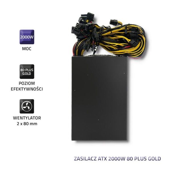 Zasilacz ATX Qoltec 2000W 80Plus Gold | Bitcoin Miner | ver.2