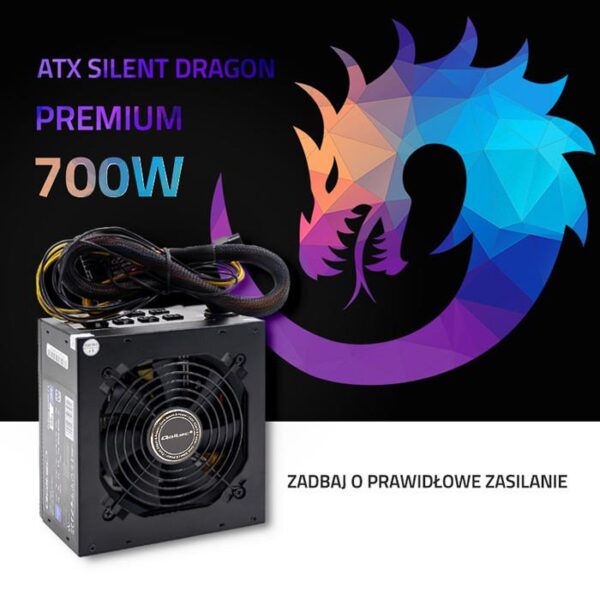 Zasilacz ATX Qoltec SILENT DRAGON 700W | 80 Plus | Gaming