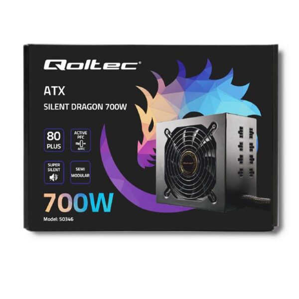 Zasilacz ATX Qoltec SILENT DRAGON 700W | 80 Plus | Gaming