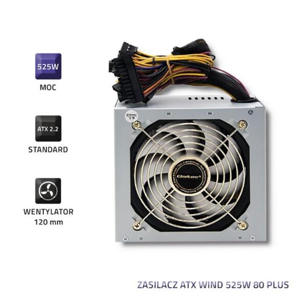 Zasilacz ATX Qoltec Wind 525W 80+ Bulk